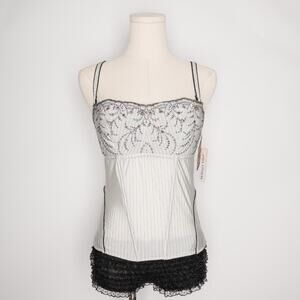 Blokette corset white black y2k
